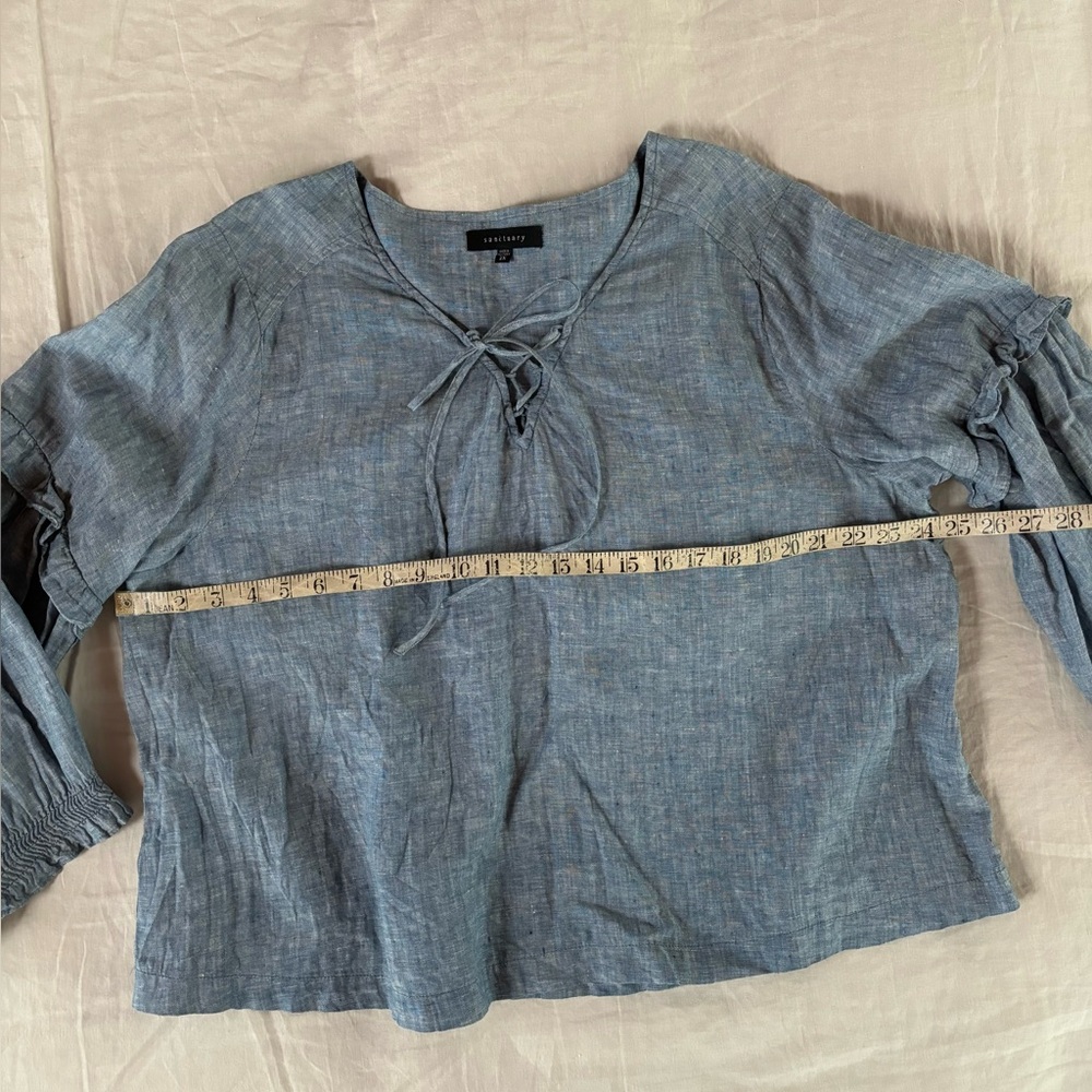 Linen Peasant Blouse - Picture 6 of 7
